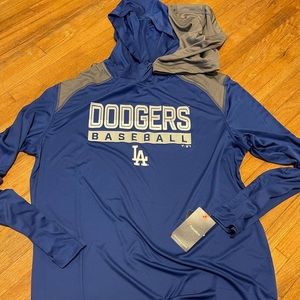 XL Los Angeles Dodgers light weight hooded shirt, with neck gaiter.